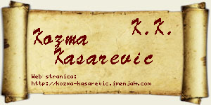 Kozma Kašarević vizit kartica